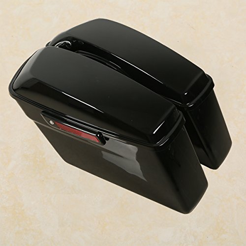 Motorcycle Saddlebags with Chrome Conversion Brackets Fit For Harley Softail Deluxe Heritage Softail 1984