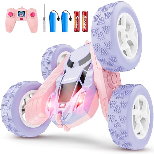 Pink Purple RC Stunt Car for Kids