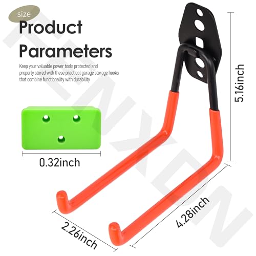 Garage Hooks for Hanging Bike (4 Count)
