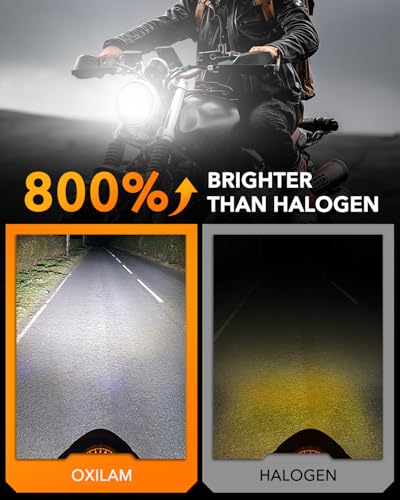 H4/9003/HB2 Bulb for Motorcycle Hi/Low Beam, 800% Brighter, 9003 Bulb 6000K Cool White, 1:1 Halogen Size, Plug and Play, Pack of 1
