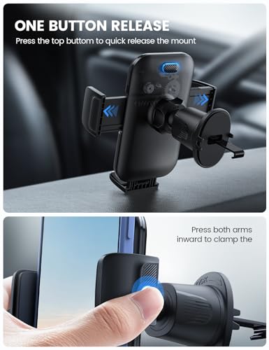 2026 Wider Clamp & Metal Hook Car Phone Holder Vent Accessories