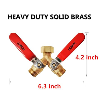 Garden Hose Y Valve Splitter 2 Way Heavy Duty Water Hose Y Splitter For garden lawn watering With Shut off Valves
