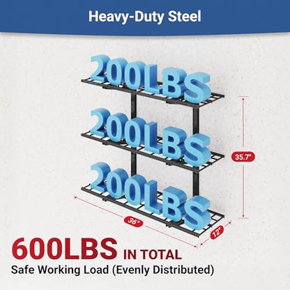 3 Tier 1x3ft Garage Storage Wall Shelving