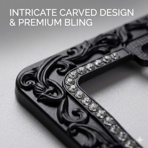 Metal License Plate Frames with Rhinestones