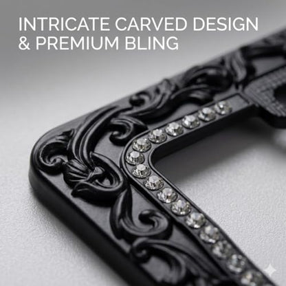 Metal License Plate Frames with Rhinestones