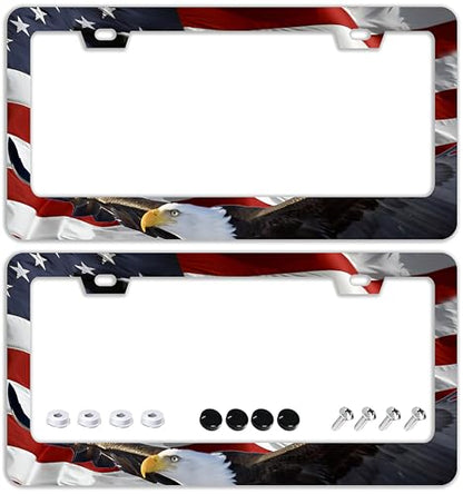 American Flag Eagle License Plate Frames