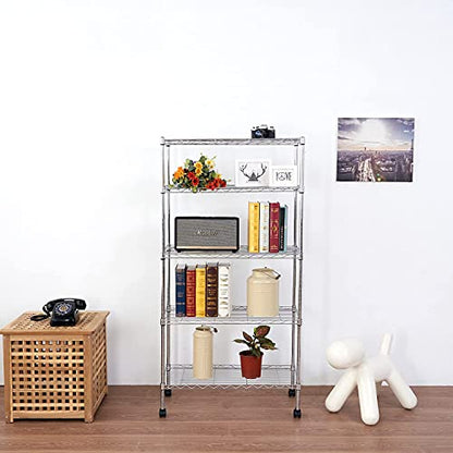 5 Tier Heavy Duty Wire Shelving Unit Storage Rack for Products Plant Pantry