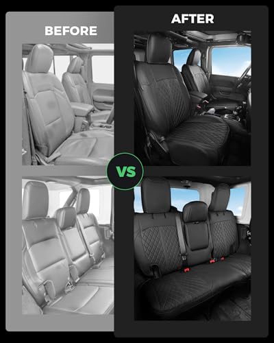 for Jeep Wrangler Leather Custom Car Seat Covers Full Set 4 Door
