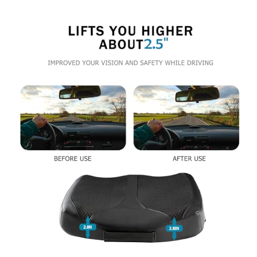 Car Memory Foam Heightening Front Seat Cushion for Short People Driving