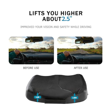 Car Memory Foam Heightening Front Seat Cushion for Short People Driving