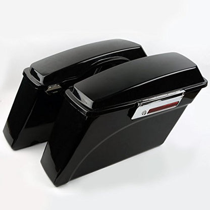 Motorcycle Hard Saddlebags with Black Conversion Brackets Fit For Harley Softail Deluxe Heritage Softail 1984