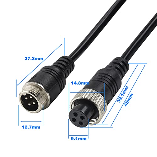 Car Video 4 Pin Aviation Extension Cable 65.6Ft