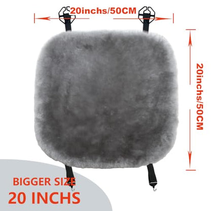 2 Pack Fuzzy Sheepskin Car Seat Covers for Soft Fur Wool Cushions (2 Count)