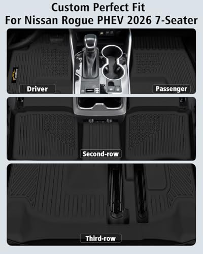 Floor Mats & Cargo Mat & Backrest Mat for Nissan Rogue PHEV 2026 7