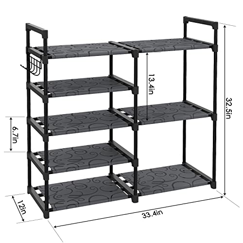 Black Tubes Closet Shoe Rack