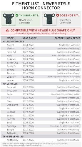 126dB Horn Kit Compatible with Hyundai and Kia