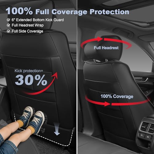 Car Seat Covers Custom Fit for Honda Accord 2023 2024 2025 2026 Full Set Waterproof Faux Leather Full Coverage Car Seat Protector