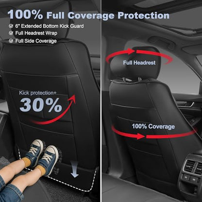 Car Seat Covers Custom Fit for Honda Accord 2023 2024 2025 2026 Full Set Waterproof Faux Leather Full Coverage Car Seat Protector
