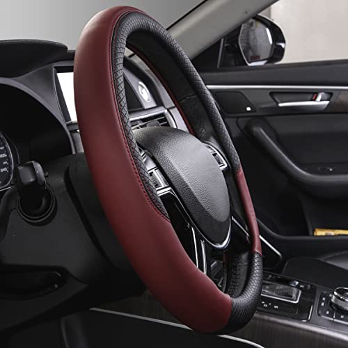 Rhombus Leather Universal Steering Wheel Cover