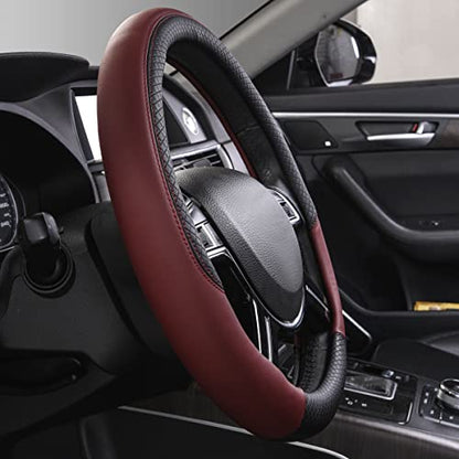 Rhombus Leather Universal Steering Wheel Cover