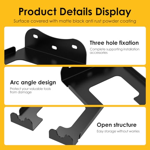 4 Pack Weed Eater Hanger Wall Mounted Bulk Weedeater Garage Trimmer Rack Heavy Duty Garden Tool Hanger Steel Weed Whackers Holder Organizer Hooks for Grass Garden Tools (4 Count)