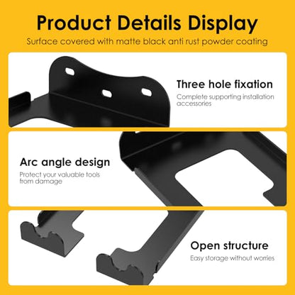 4 Pack Weed Eater Hanger Wall Mounted Bulk Weedeater Garage Trimmer Rack Heavy Duty Garden Tool Hanger Steel Weed Whackers Holder Organizer Hooks for Grass Garden Tools (4 Count)