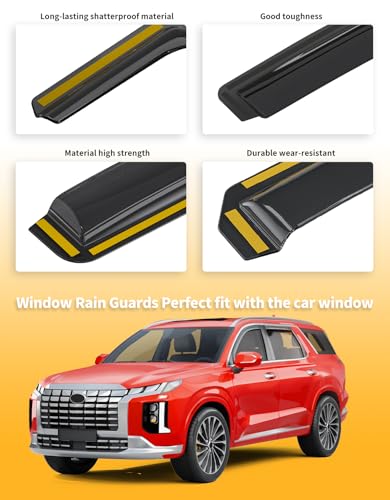 in Channel Window Visors Rain Guard for Hyundai Palisade 2020 (4 Count)