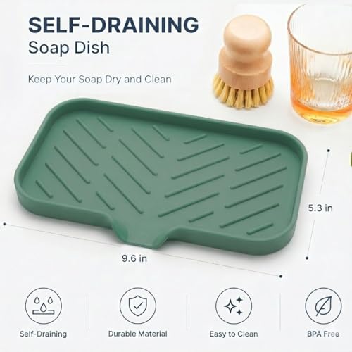 Silicone Soap Dish with Drain Spout
