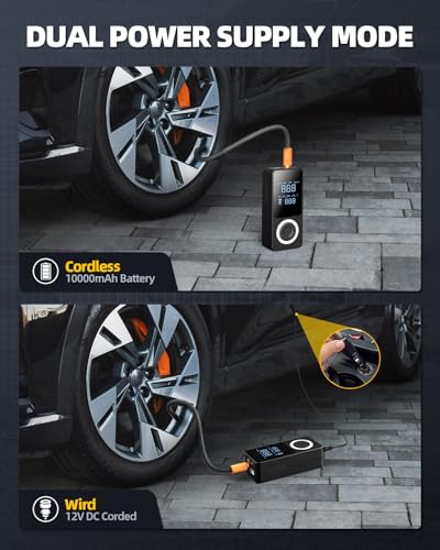 Tire Inflator Portable Air Compressor with Smart Pressure Detection