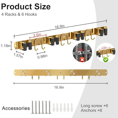 Mop Broom Holder Wall Mount (2 Count)