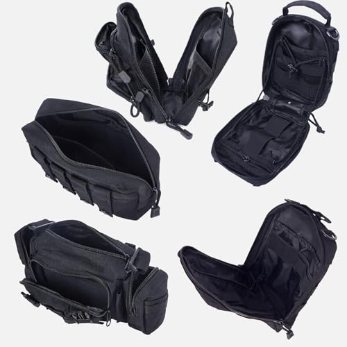 Universal Tactical Car Seat Back Organizer Bag Tactical Molle Vehicle Organizers Panel Vehicle Protector Organizers with 5 Detachable Pouches for Car