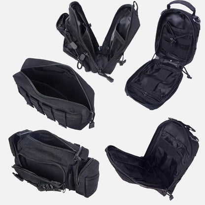 Universal Tactical Car Seat Back Organizer Bag Tactical Molle Vehicle Organizers Panel Vehicle Protector Organizers with 5 Detachable Pouches for Car