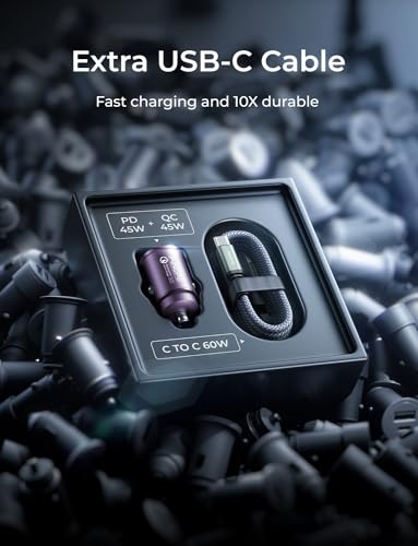 90W Car Charger USB C Fast Charge