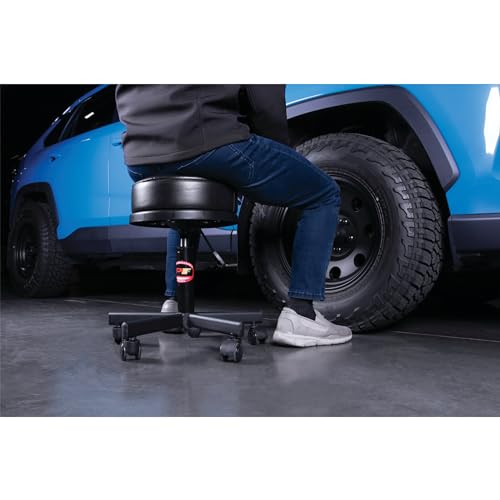 W85033 Pneumatic Rolling Shop Stool with Wheels