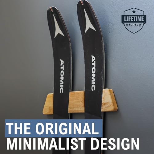 Horizontal Wood Ski Rack Wall Mount