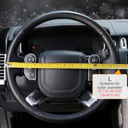 Breathable Car Steering Wheel Cover 16 inch Auto Universal Leather Wrap Non