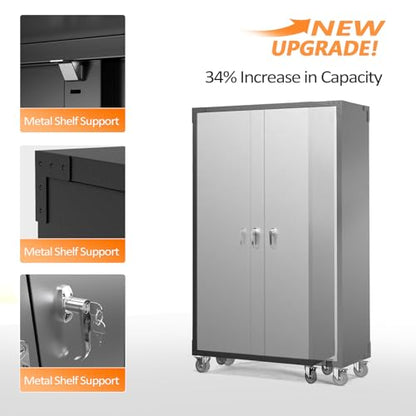 Upgraded Wide & Deep Garage Storage Cabinet