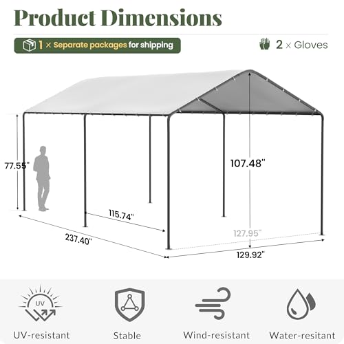 Carport 10‘ x 20’ Garage Car Canopy w
