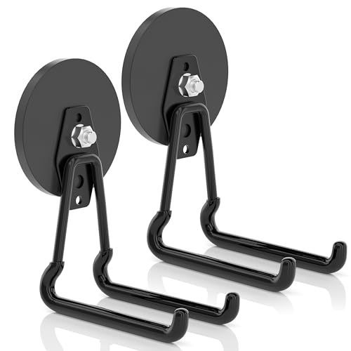 Strong Magnetic Hooks Heavy Duty Upgraded Large Magnet Garage Hooks (2 Count)