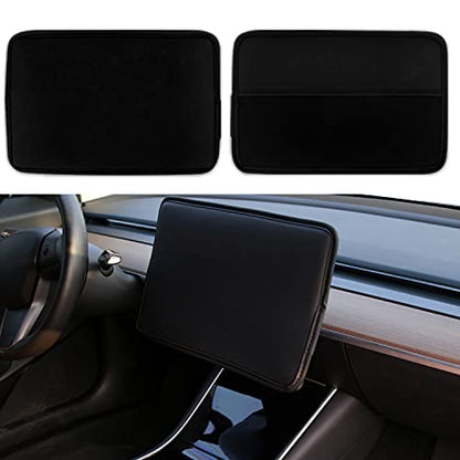 Screen Protector Cover Compatible with Tesla Model 3 Model Y Center Console Display Cover Folding Sun Shade Sleeve Screen Protection from Scratch