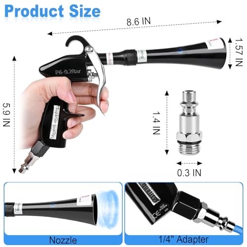 Air Blow Gun Car Detailing Dry Cleaning Gun with Tapered Nozzle High Pressure Cleaning Tool