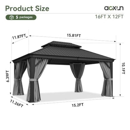 12' X 16' Hardtop Gazebo with Drainage