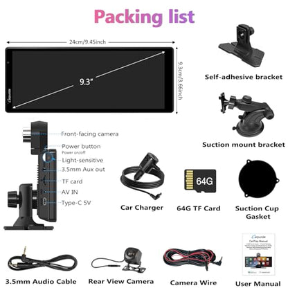 W903 Portable Carplay & Android Auto with Dash Cam