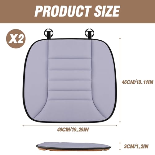 2PCS Car Seat Cushion Pad 1.2" Thick Comfort Seat Protector for Car Driver Seat Office Chair Home Use Memory Foam Seat Cushion with Non Slip Bottom