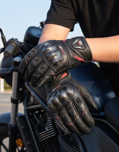 Sheepskin Leather Motorcycle Gloves for Men