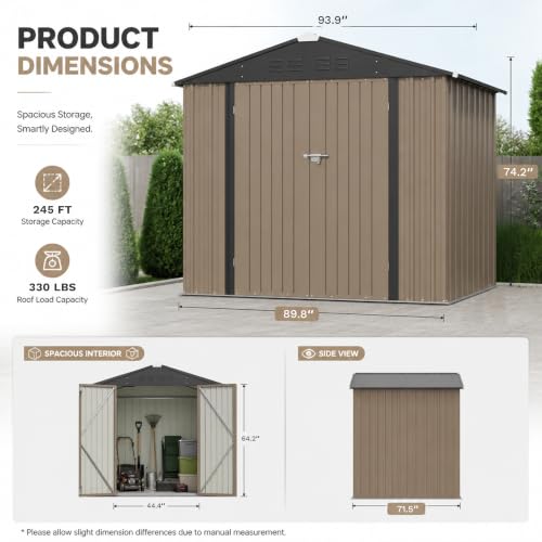 8x6 FT Outdoor Storage Shed