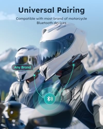 S1 Motorcycle Bluetooth Headset with Smart Voice Control (2 Count)
