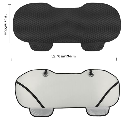 Pu Leather Car Seat Bottom Covers Protectors Include 1 Rear Bench Seat Cover Universal Fit 90% Vehicles