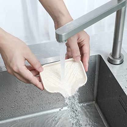 Silicone Soap Dish with Drain Spout