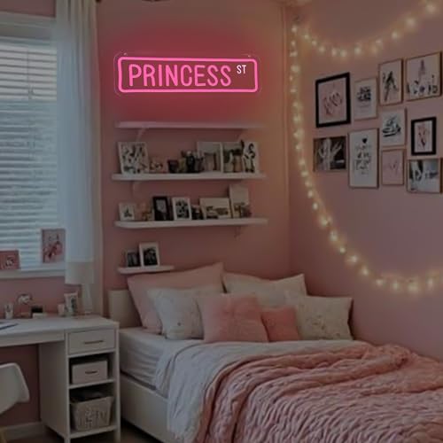 Pink Princess Street Neon Sign for Wall Decor